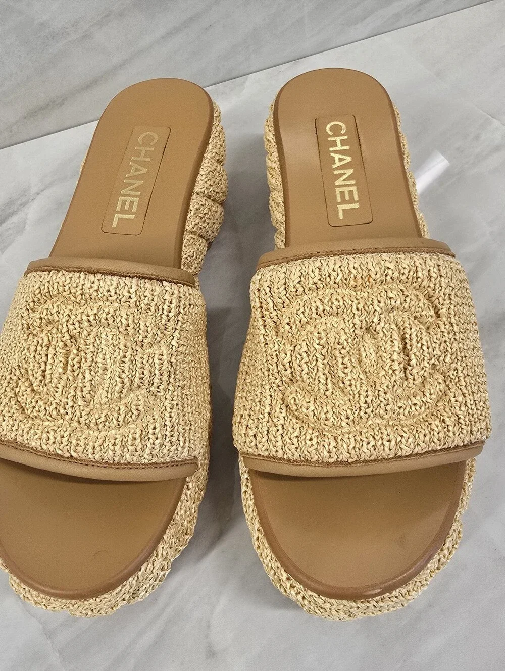 Chanel Raffia Sandals